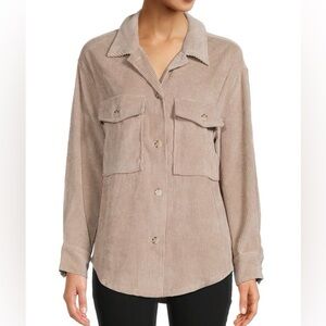 Tan Corduroy Button-Up Shirt